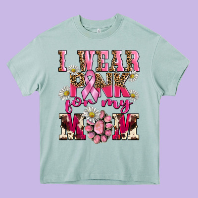 I Wear Pink For My Mom Heavy Core Tee Designed By Barkaloodesign