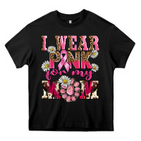 Black i wear pink for my mom Heavy Core Tee - BarkalooDesign