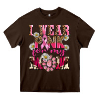 Chocolate Brown i wear pink for my mom Heavy Core Tee - BarkalooDesign