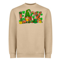 Mushroom luck with gnome and beer Heavyweight Sweatshirt - NancyCooperArtShop