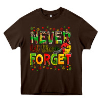 Chocolate Brown never let them forget Heavy Core Tee - Zillion Design Studio