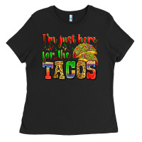 Black i'm just here for the tacos Ladies Tee - Zillion Design Studio