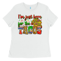 White i'm just here for the tacos Ladies Tee - Zillion Design Studio