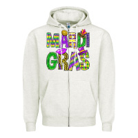 Oatmeal Heather Mardi Gras Carnaval Masks Tumbler Zipper Hoodie - BundleAndBundleShop