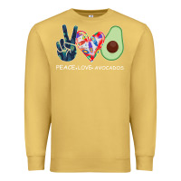 Antique Gold PEACE LOVE AVOCADOS Premium Sweatshirt - Bettercallsaul