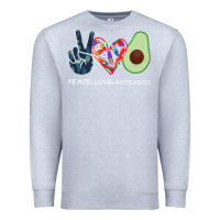 Heather Grey PEACE LOVE AVOCADOS Premium Sweatshirt - Bettercallsaul
