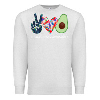 Oatmeal Heather PEACE LOVE AVOCADOS Premium Sweatshirt - Bettercallsaul