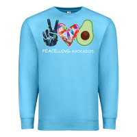 Ocean Blue PEACE LOVE AVOCADOS Premium Sweatshirt - Bettercallsaul