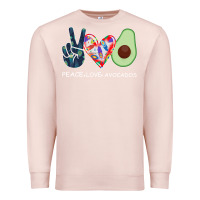 Pale Pink PEACE LOVE AVOCADOS Premium Sweatshirt - Bettercallsaul