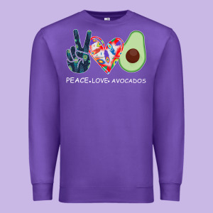 Peace Love Avocados Premium Sweatshirt Designed By Bettercallsaul