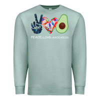 Seafoam PEACE LOVE AVOCADOS Premium Sweatshirt - Bettercallsaul