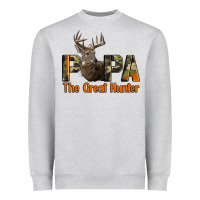 Heather Grey Western Papa The Great Deer Hunter Heavyweight Sweatshirt - LillyAllenDesigns