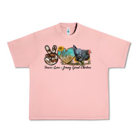 Salmon Peace Love Jersey Giant Chicken Urban Heavy Tee - LillyAllenDesigns