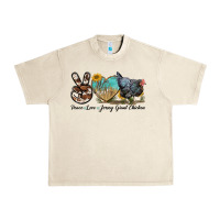 Sandshell Peace Love Jersey Giant Chicken Urban Heavy Tee - LillyAllenDesigns