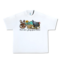 Peace Love Jersey Giant Chicken Urban Heavy Tee | Teevron