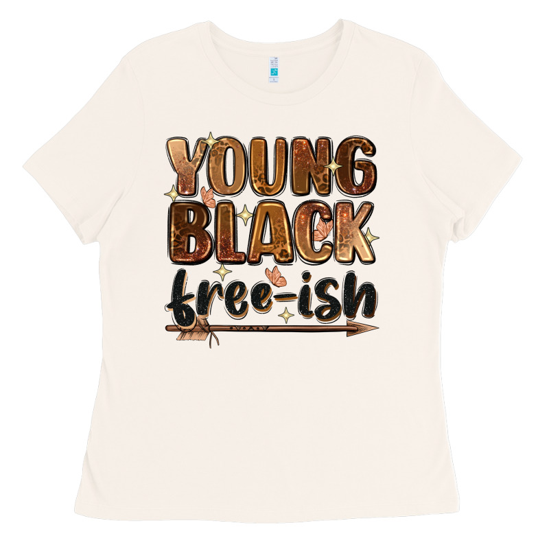Young Black Free Ish Ladies Tee by Zillion Design Studio | Teevron