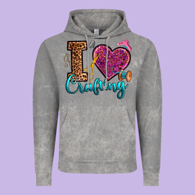 I Love Crafting Vintage Hoodie Designed By Ranaportraitstore