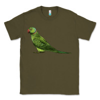 Army Green Ring Necked Parakeet Classic Tee - LillyAllenDesigns