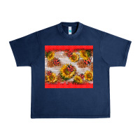 Navy ladybug sunflower Urban Heavy Tee - BarkalooDesign