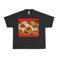 Pigment Black ladybug sunflower Urban Heavy Tee - BarkalooDesign