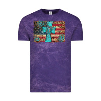 Cloud Purple flag and turquoise cross Vintage Tee - AdoDesignShop