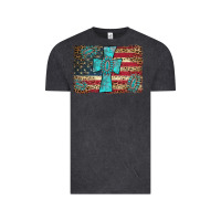 Vintage Black flag and turquoise cross Vintage Tee - AdoDesignShop