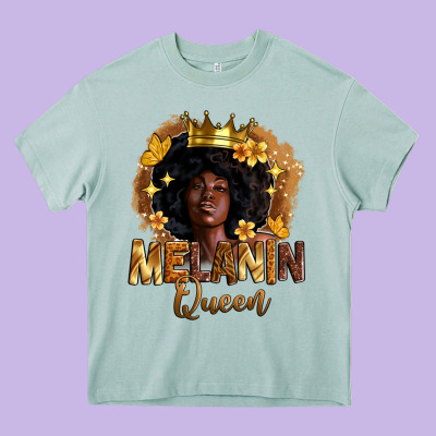 Melanin Queen Heavy Core Tee Designed By Zillion Design Studio