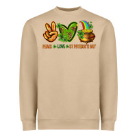 Mushroom peace love st patricks day Heavyweight Sweatshirt - NancyCooperArtShop