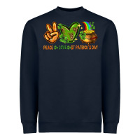 Navy peace love st patricks day Heavyweight Sweatshirt - NancyCooperArtShop