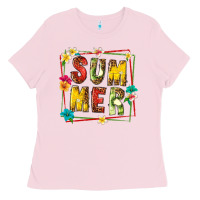 Bubblegum Pink summer with fruit Ladies Tee - texasbilliewilder