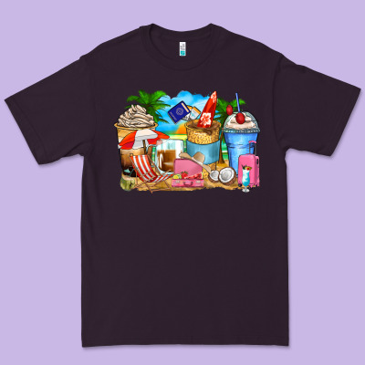 Travel Coffee Cups Premium Tee Designed By Zillion Design Studio