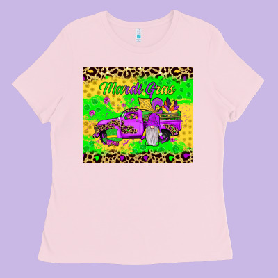 Mardi Gras Gnome Truck Ladies Tee Designed By Jahusdesignshop