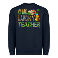 Navy one lucky teacher st patricks Heavyweight Sweatshirt - NancyCooperArtShop