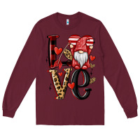 Burgundy love gnome Long Sleeve Tee - MaliasSmallBusiness