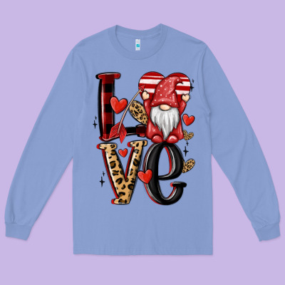 Love Gnome Long Sleeve Tee Designed By Maliassmallbusiness