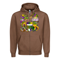 Chestnut Mardi Gras Coffee Cups Zipper Hoodie - BundleAndBundleShop