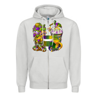 Dove Grey Mardi Gras Coffee Cups Zipper Hoodie - BundleAndBundleShop