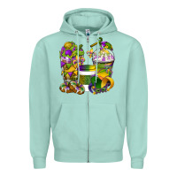 Seafoam Mardi Gras Coffee Cups Zipper Hoodie - BundleAndBundleShop