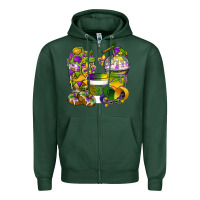 Sports Green Mardi Gras Coffee Cups Zipper Hoodie - BundleAndBundleShop