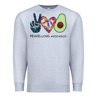 Heather Grey PEACE LOVE AVOCADOS Premium Sweatshirt - Bettercallsaul
