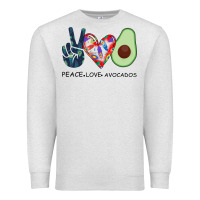 Oatmeal Heather PEACE LOVE AVOCADOS Premium Sweatshirt - Bettercallsaul