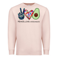 Pale Pink PEACE LOVE AVOCADOS Premium Sweatshirt - Bettercallsaul