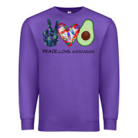 Purple PEACE LOVE AVOCADOS Premium Sweatshirt - Bettercallsaul