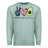 Seafoam PEACE LOVE AVOCADOS Premium Sweatshirt - Bettercallsaul