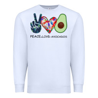 White PEACE LOVE AVOCADOS Premium Sweatshirt - Bettercallsaul
