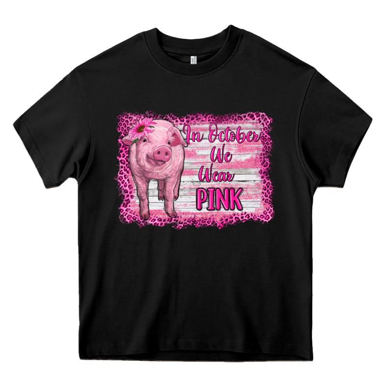 In October We Wear Pink Pig Heavy Core Tee by RanaPortraitStore | Teevron