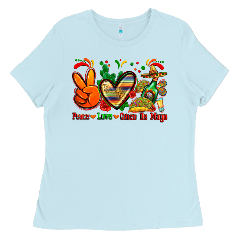 Peace Love Cinco De Mayo Ladies Tee by Zillion Design Studio | Teevron
