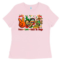 Bubblegum Pink peace love cinco de mayo Ladies Tee - Zillion Design Studio