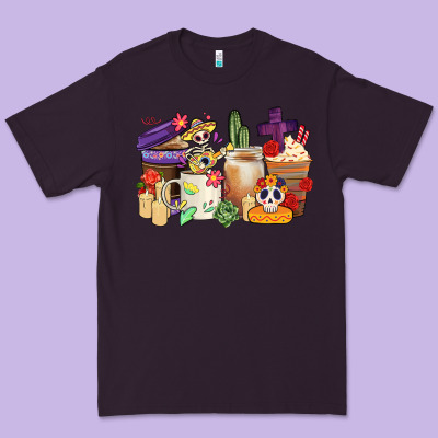 Mexican Dia De Los Muertos Coffee Cups Premium Tee Designed By Cts Tumbler Store