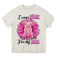 Cream i wear pink for my mom pig Heavy Core Tee - RanaPortraitStore